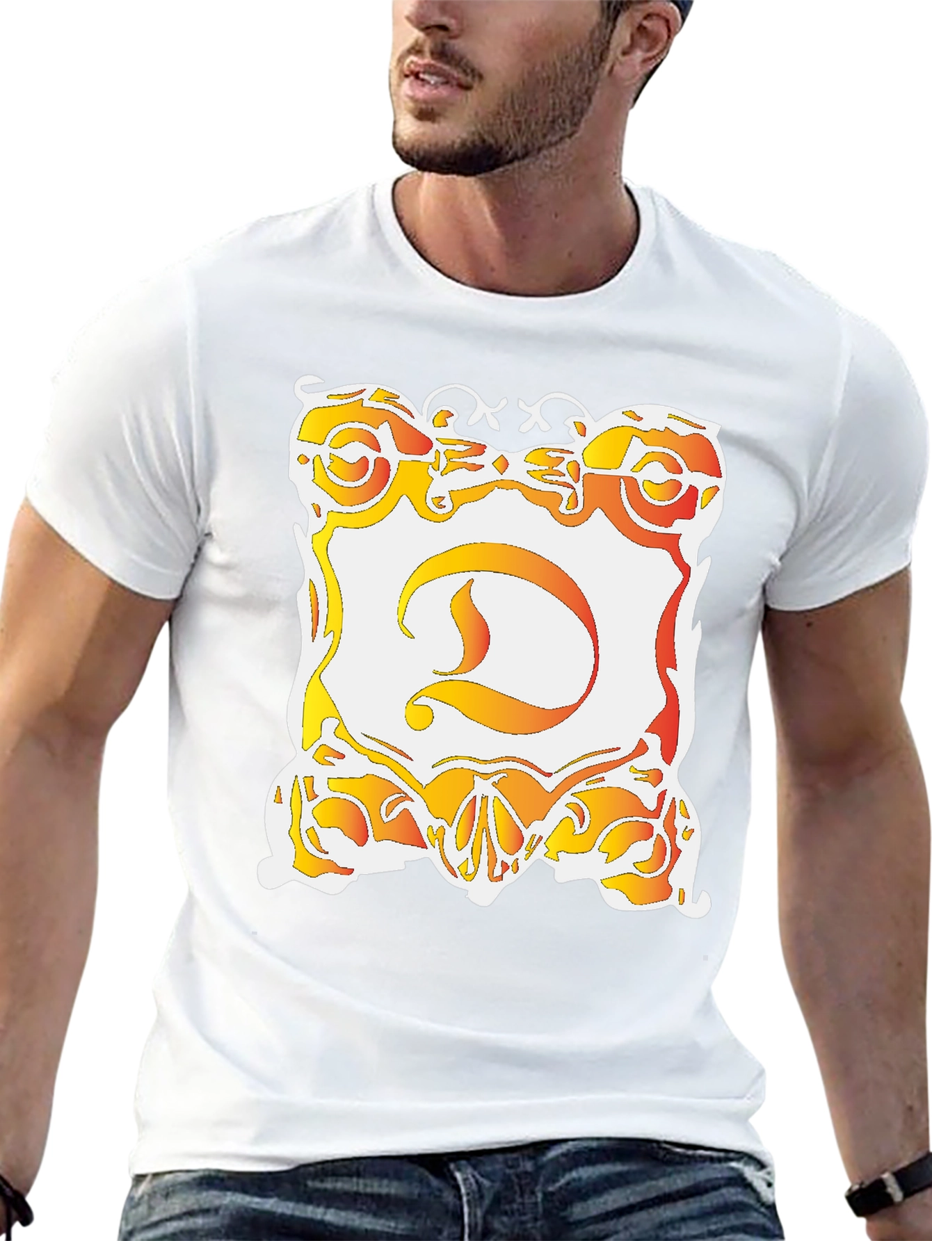 Ornate D Graphic Black T-Shirt