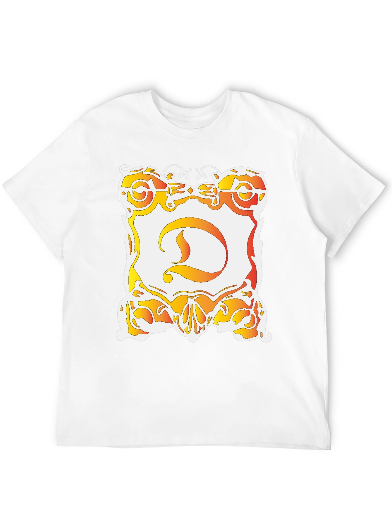 Ornate D Graphic Black T-Shirt