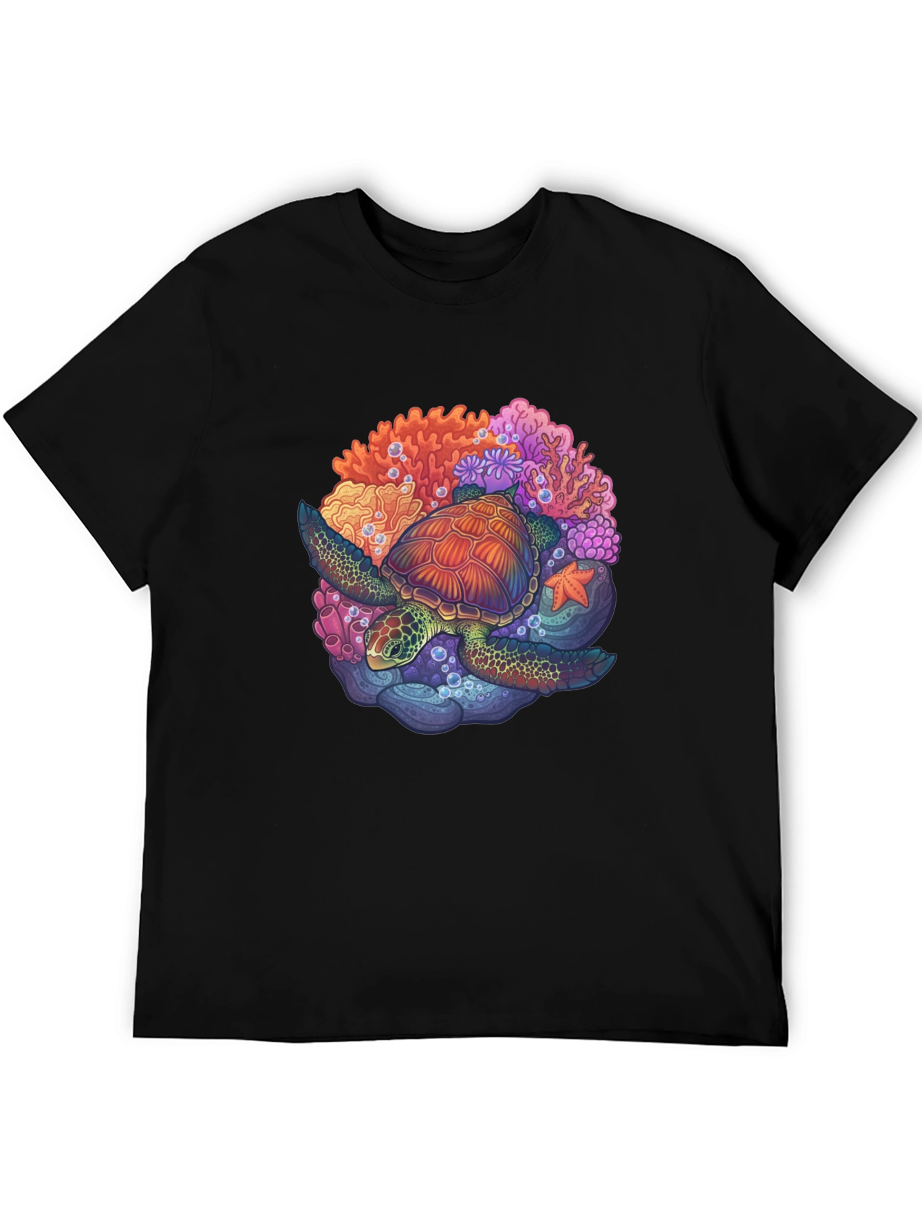 Sea Turtle Coral Reef Graphic Tee - Ocean Lovers T-Shirt