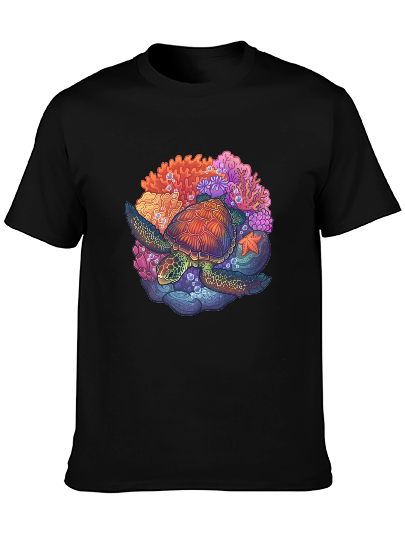 Sea Turtle Coral Reef Graphic Tee - Ocean Lovers T-Shirt
