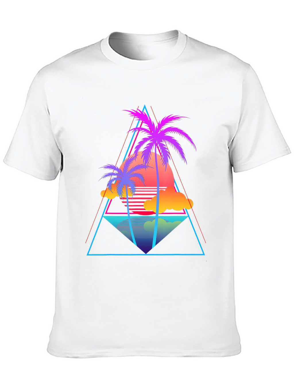 Retro Palm Tree Graphic Tee - 80s Style T-Shirt
