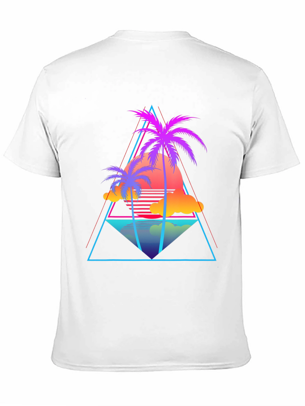 Retro Palm Tree Graphic Tee - 80s Style T-Shirt