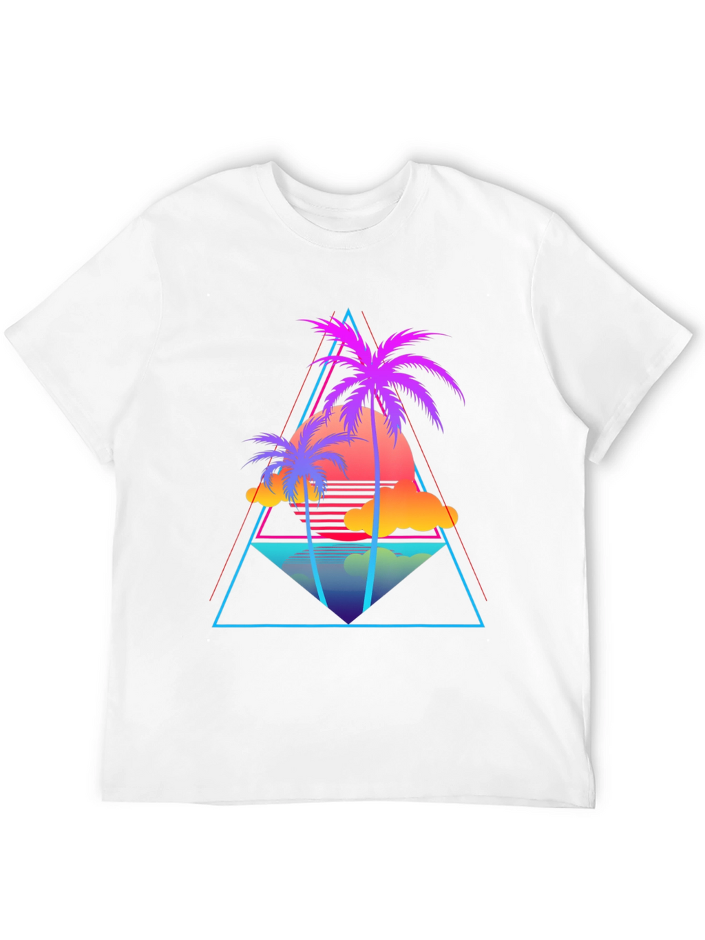 Retro Palm Tree Graphic Tee - 80s Style T-Shirt