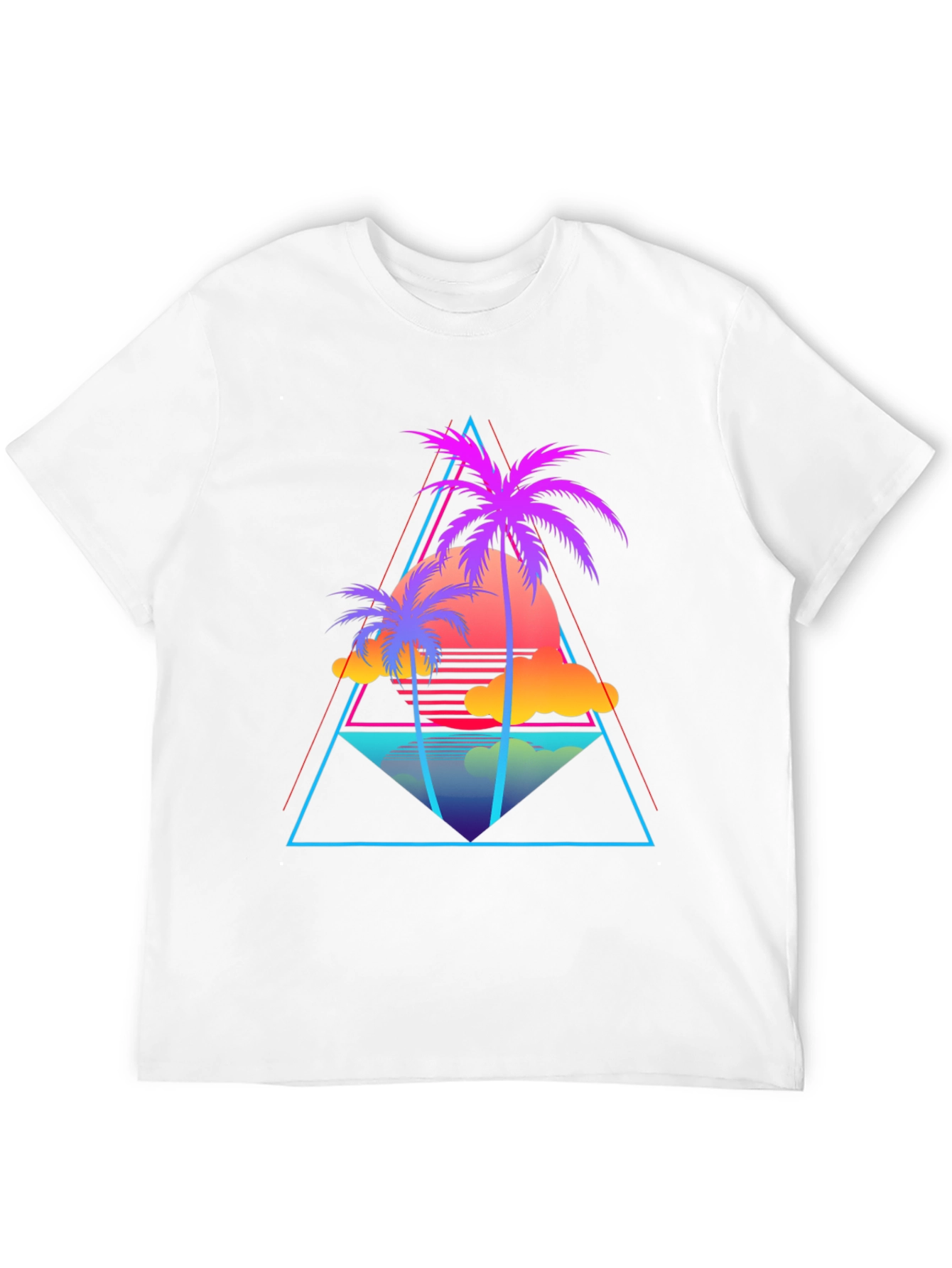 Retro Palm Tree Graphic Tee - 80s Style T-Shirt