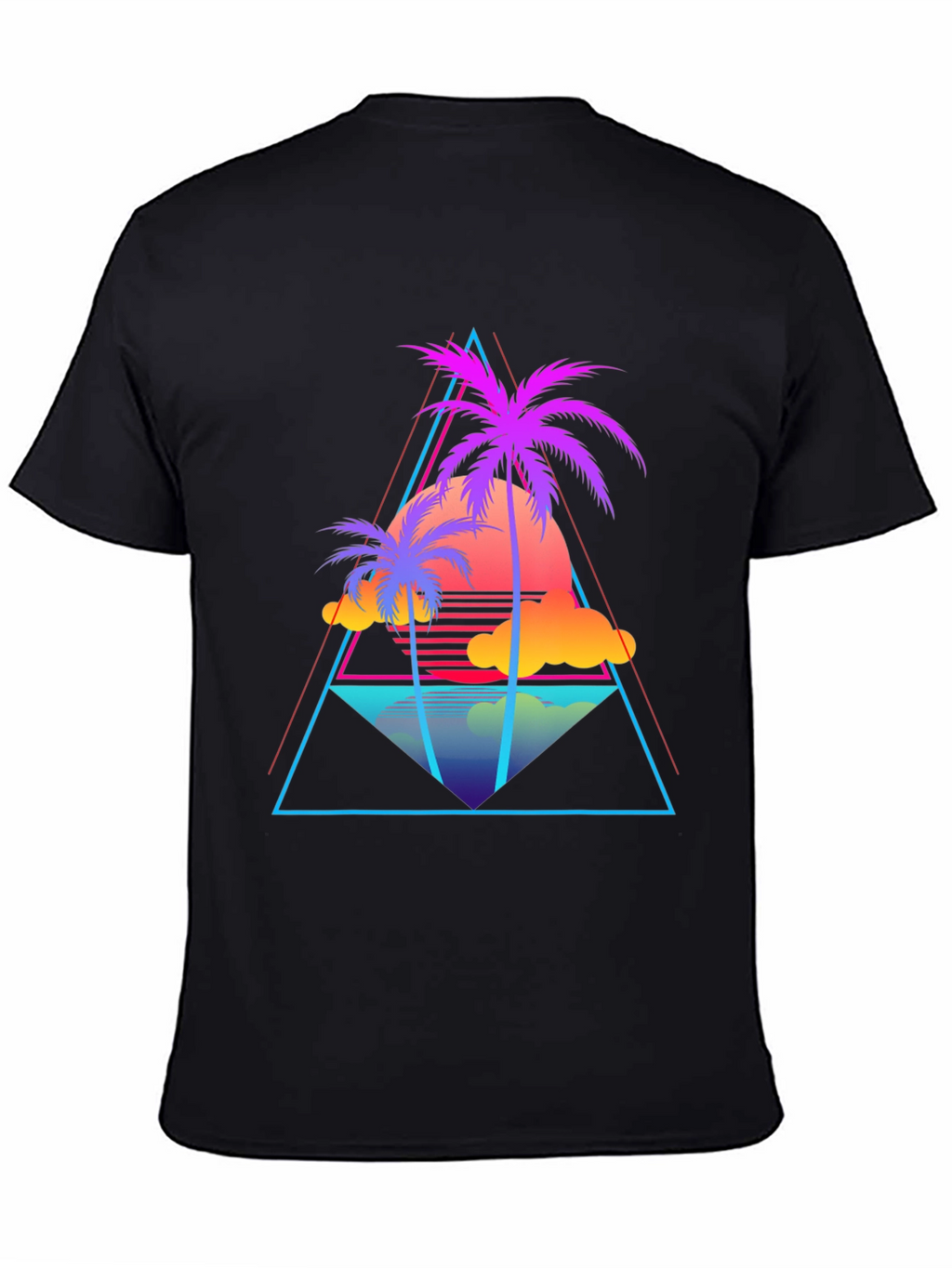 Retro Palm Tree Graphic Tee - 80s Style T-Shirt