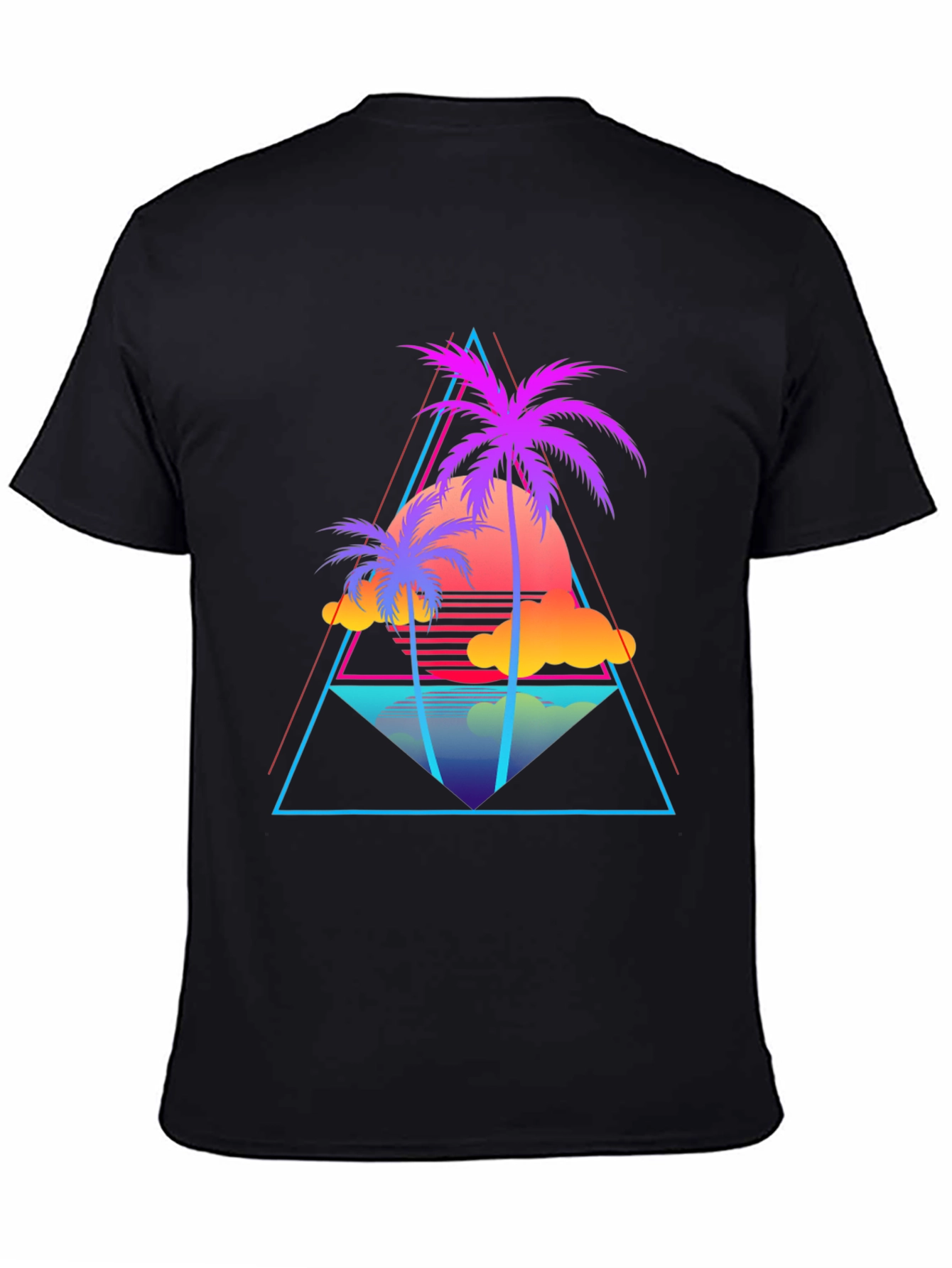 Retro Palm Tree Graphic Tee - 80s Style T-Shirt