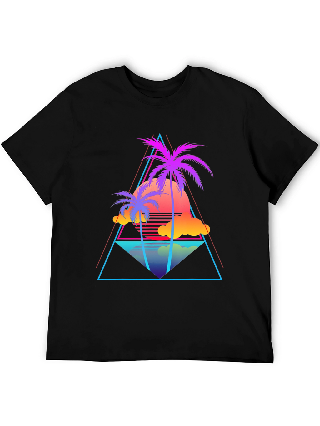 Retro Palm Tree Graphic Tee - 80s Style T-Shirt