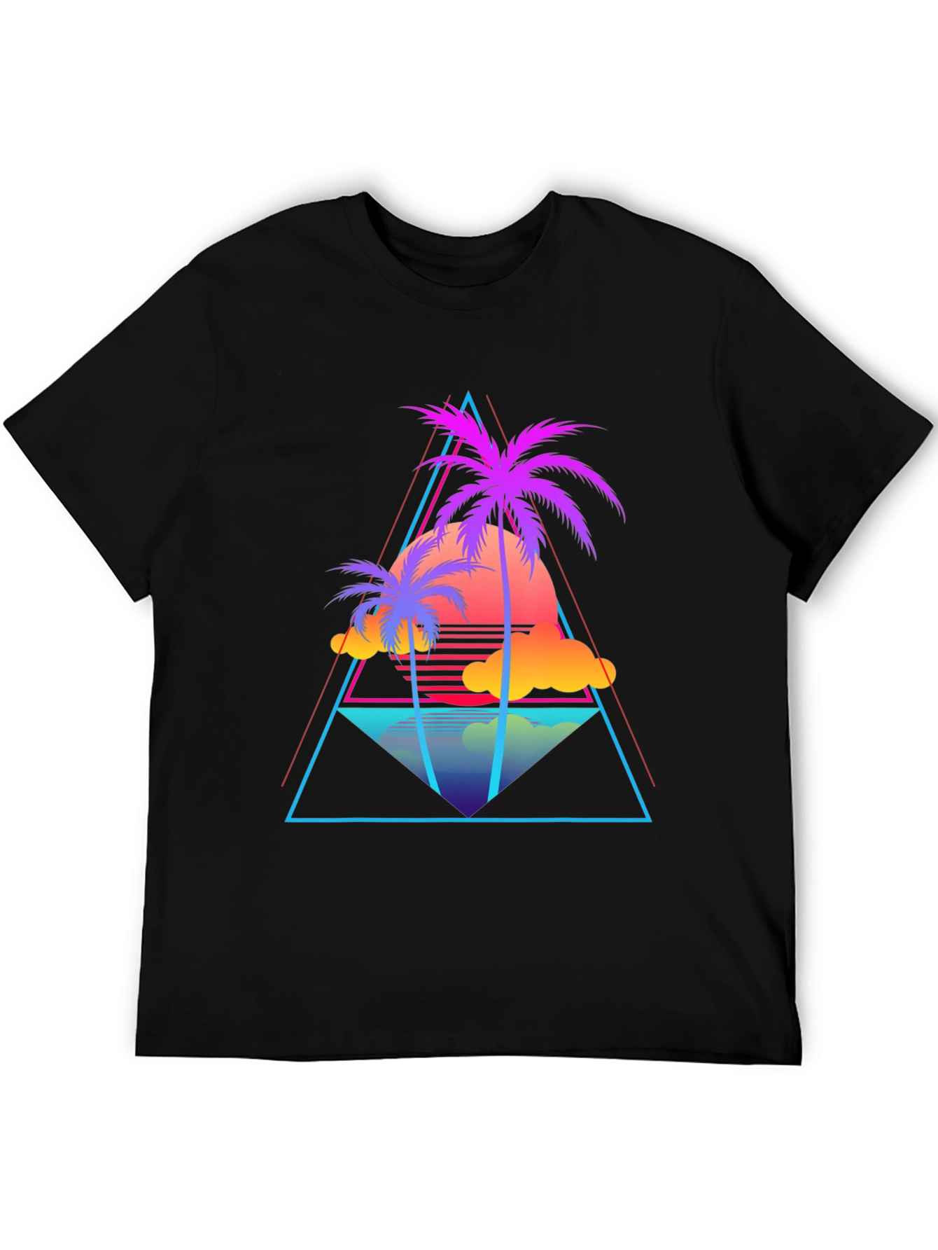 Retro Palm Tree Graphic Tee - 80s Style T-Shirt