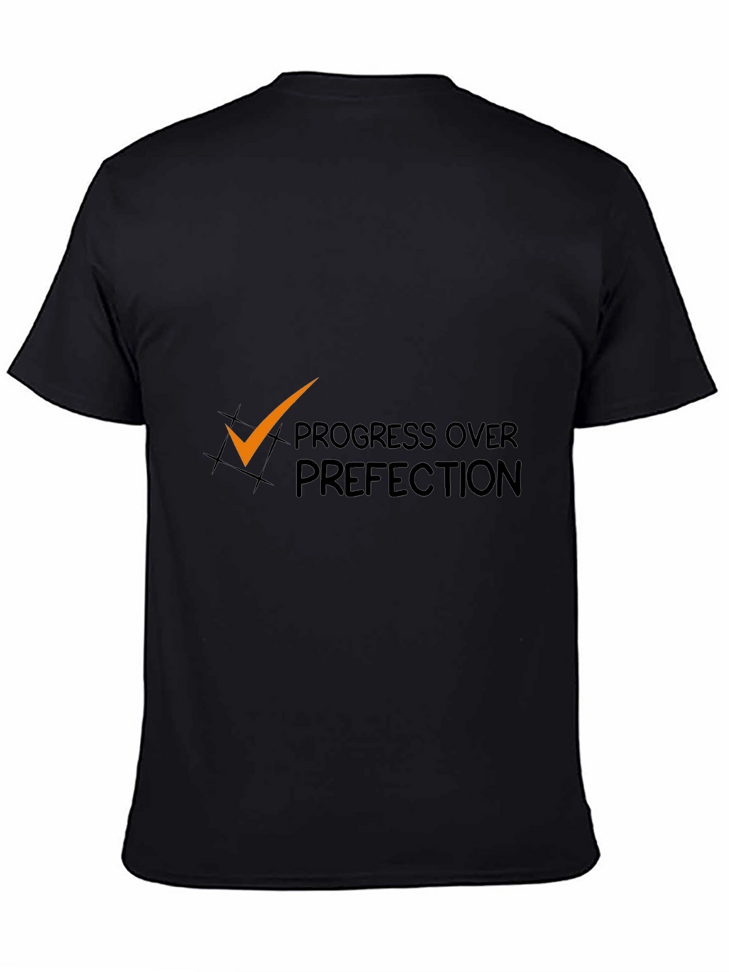 Progress Over Perfection Black Graphic Tee