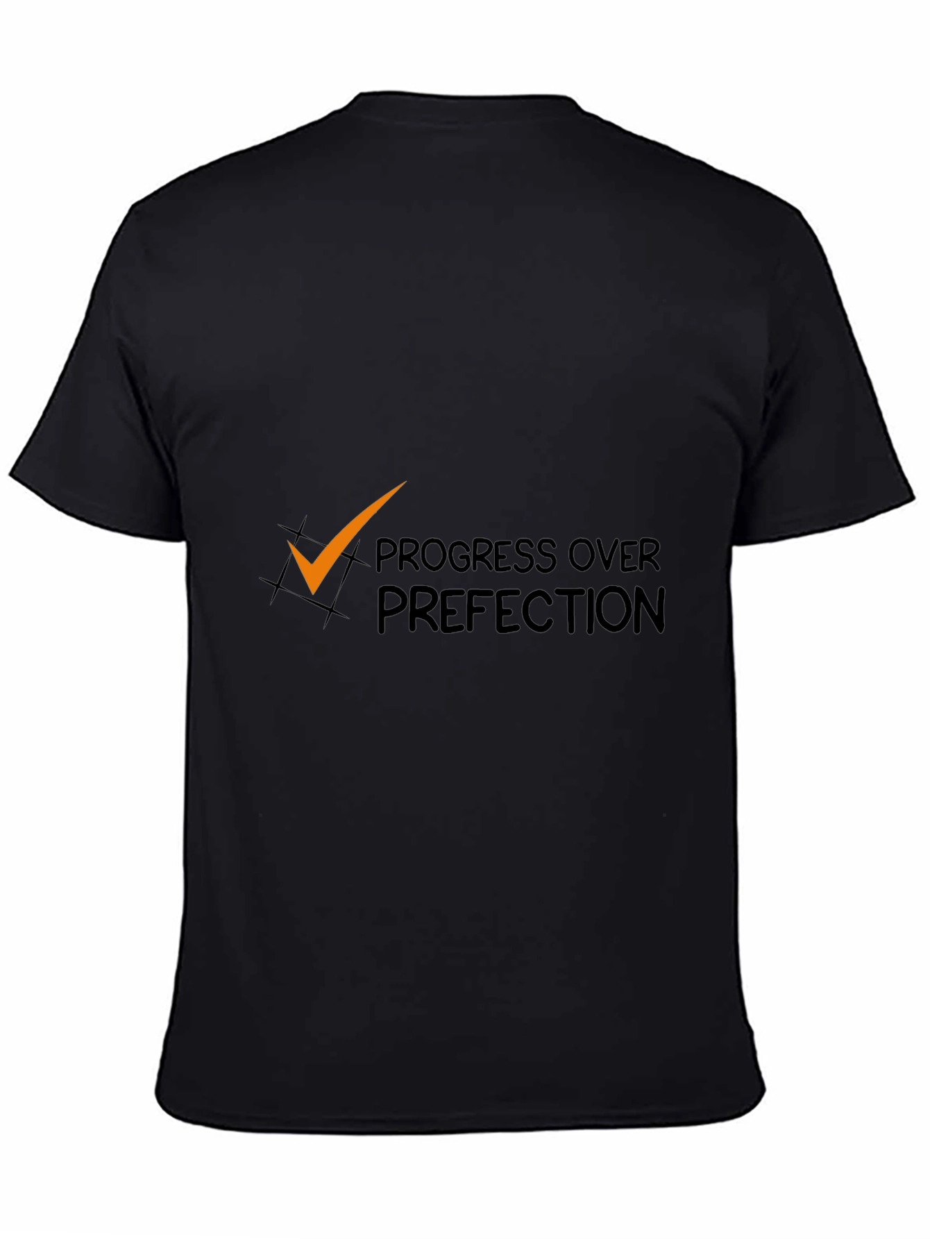 Progress Over Perfection Black Graphic Tee