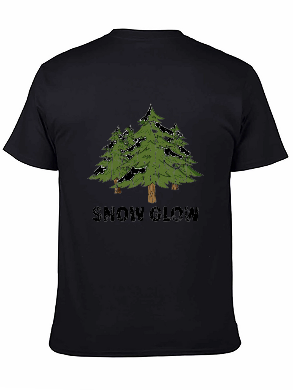 Snow Glow Tree Graphic Tee - Black