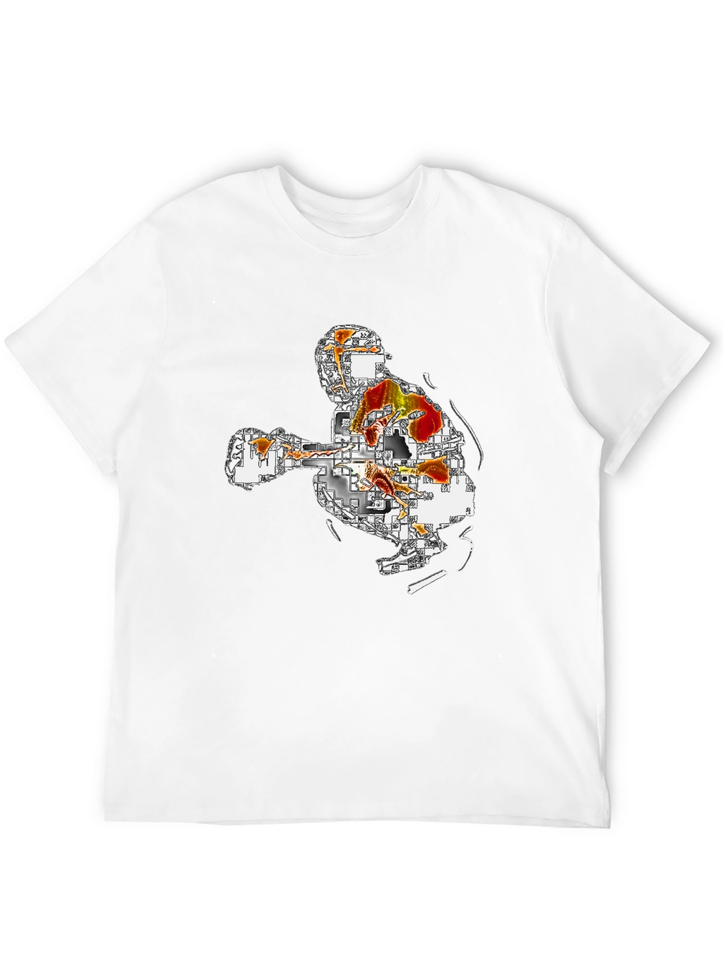 Abstract Art Graphic Tee - Black Casual T-Shirt