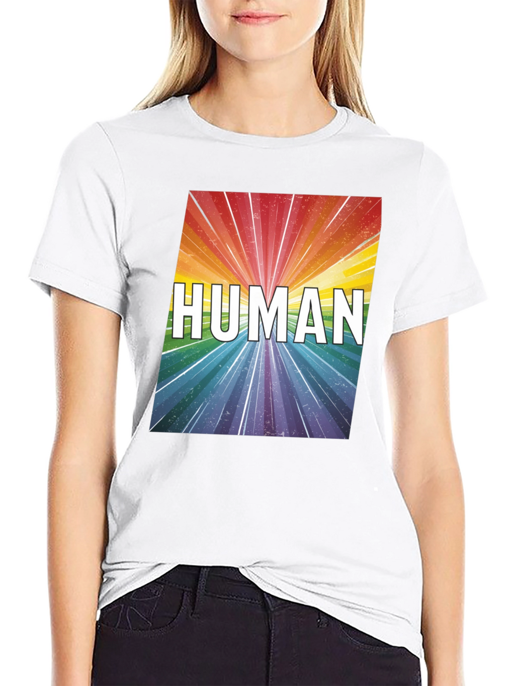 Human Rainbow Graphic Tee - Equality Pride T-Shirt