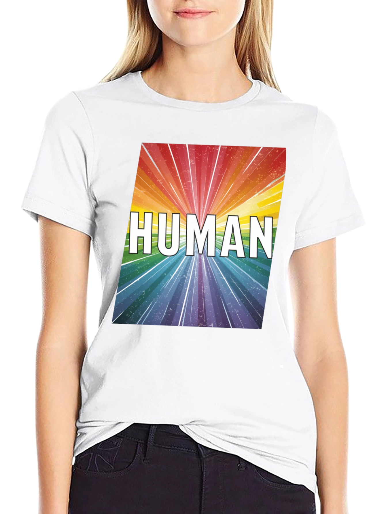Human Rainbow Graphic Tee - Equality Pride T-Shirt