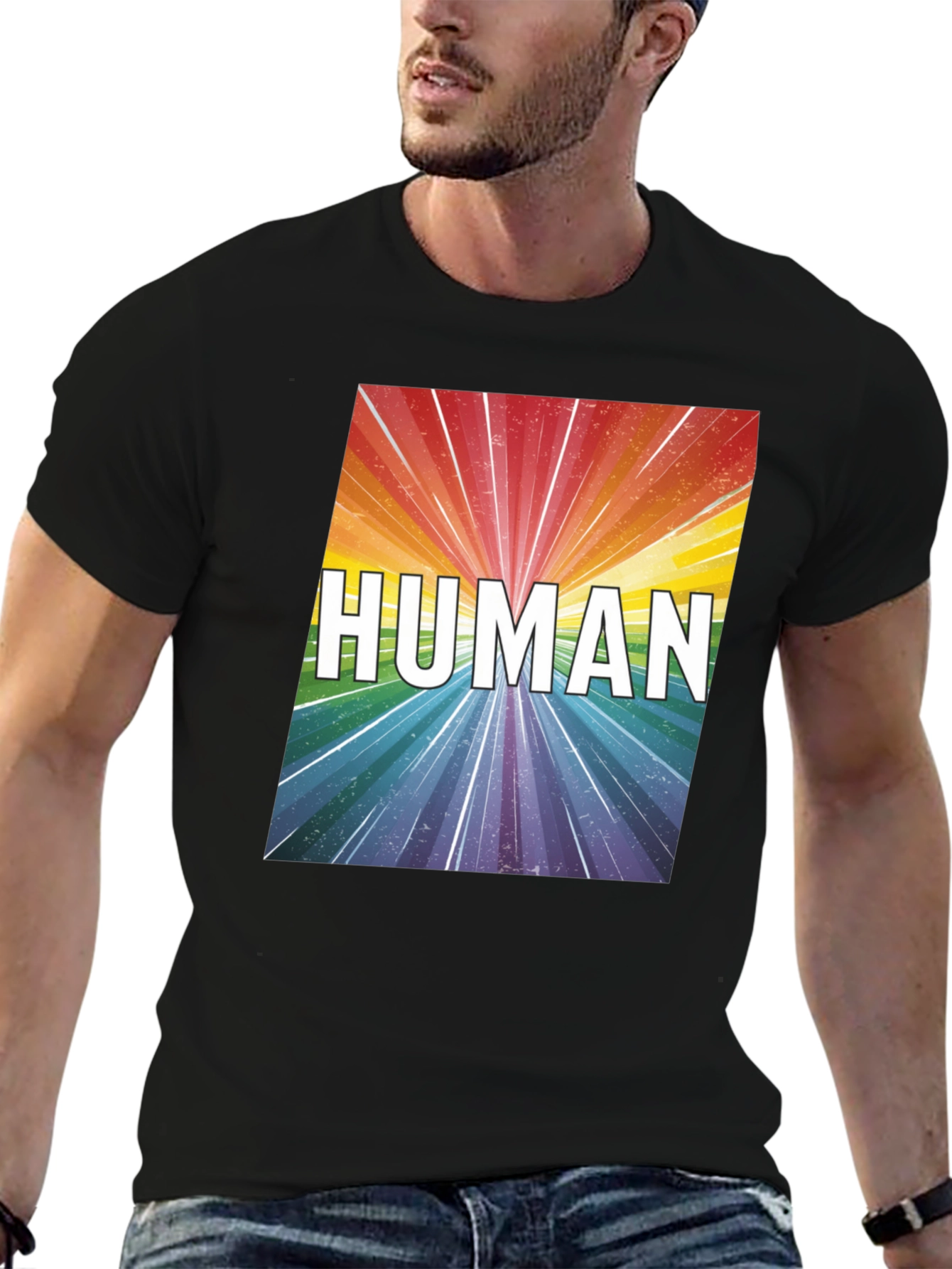 Human Rainbow Graphic Tee - Equality Pride T-Shirt