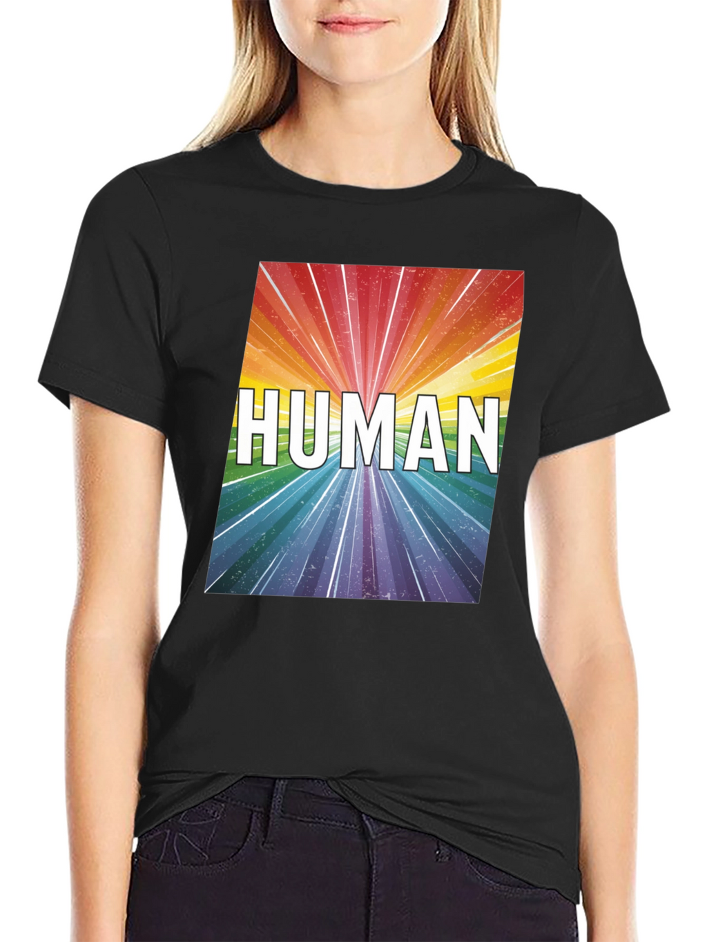 Human Rainbow Graphic Tee - Equality Pride T-Shirt