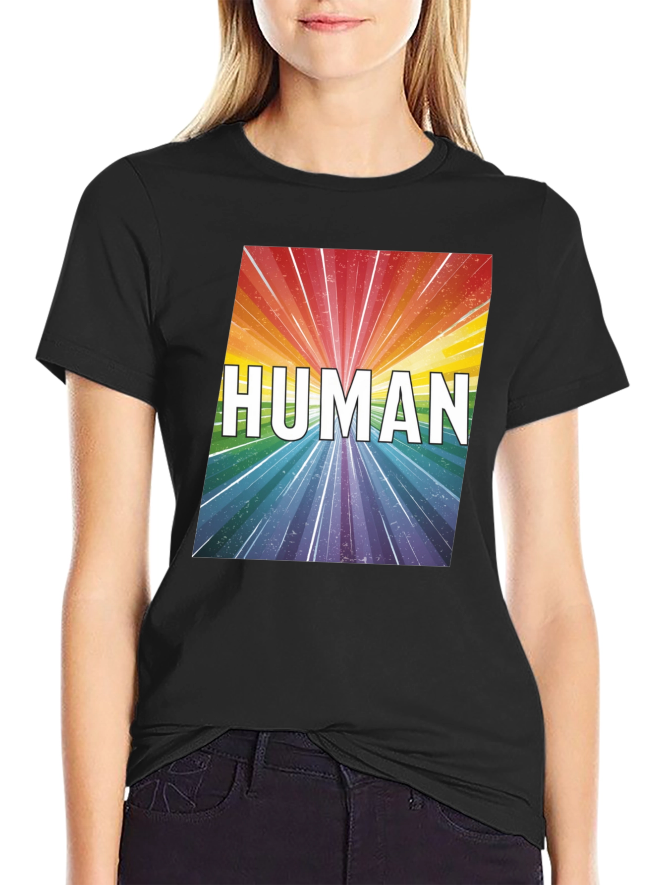 Human Rainbow Graphic Tee - Equality Pride T-Shirt