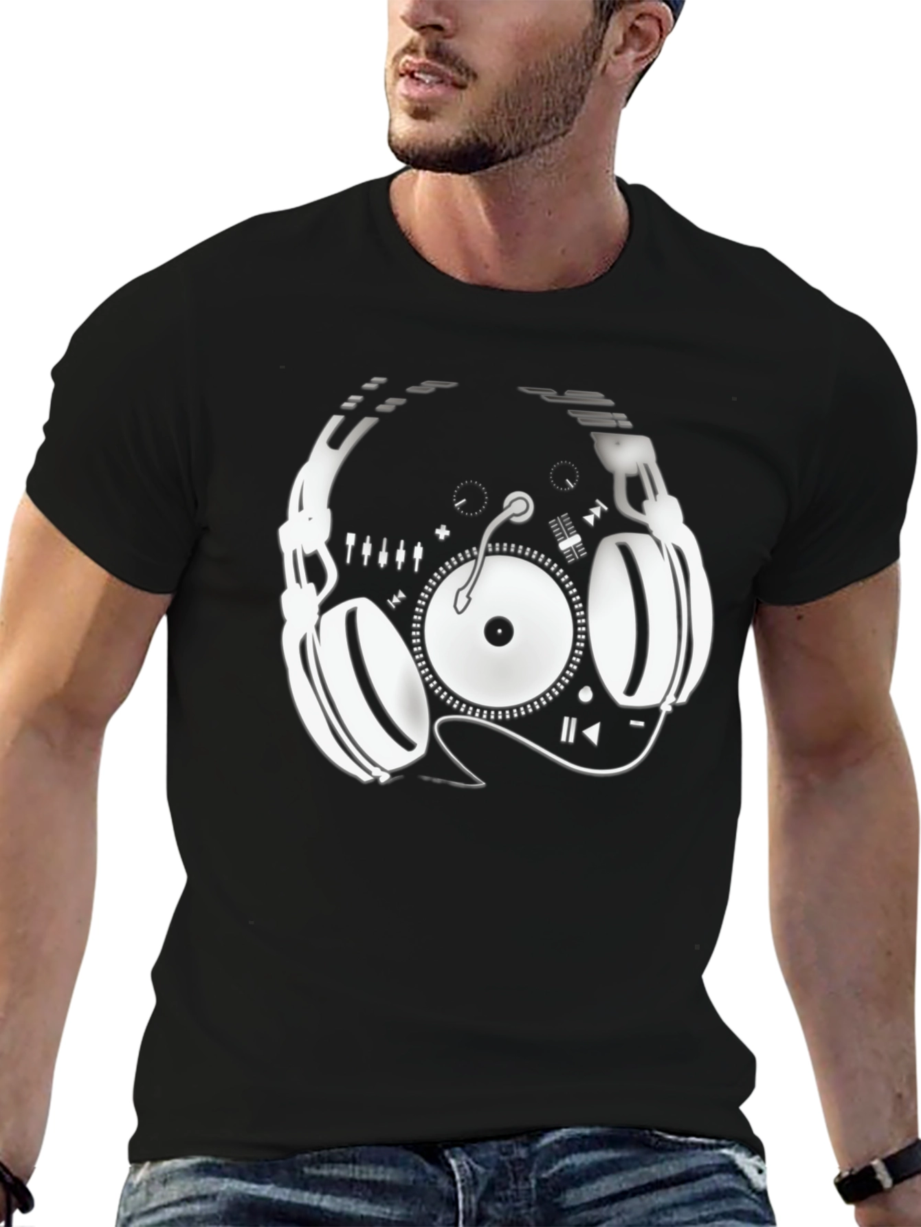 DJ Headphone Turntable Graphic Tee