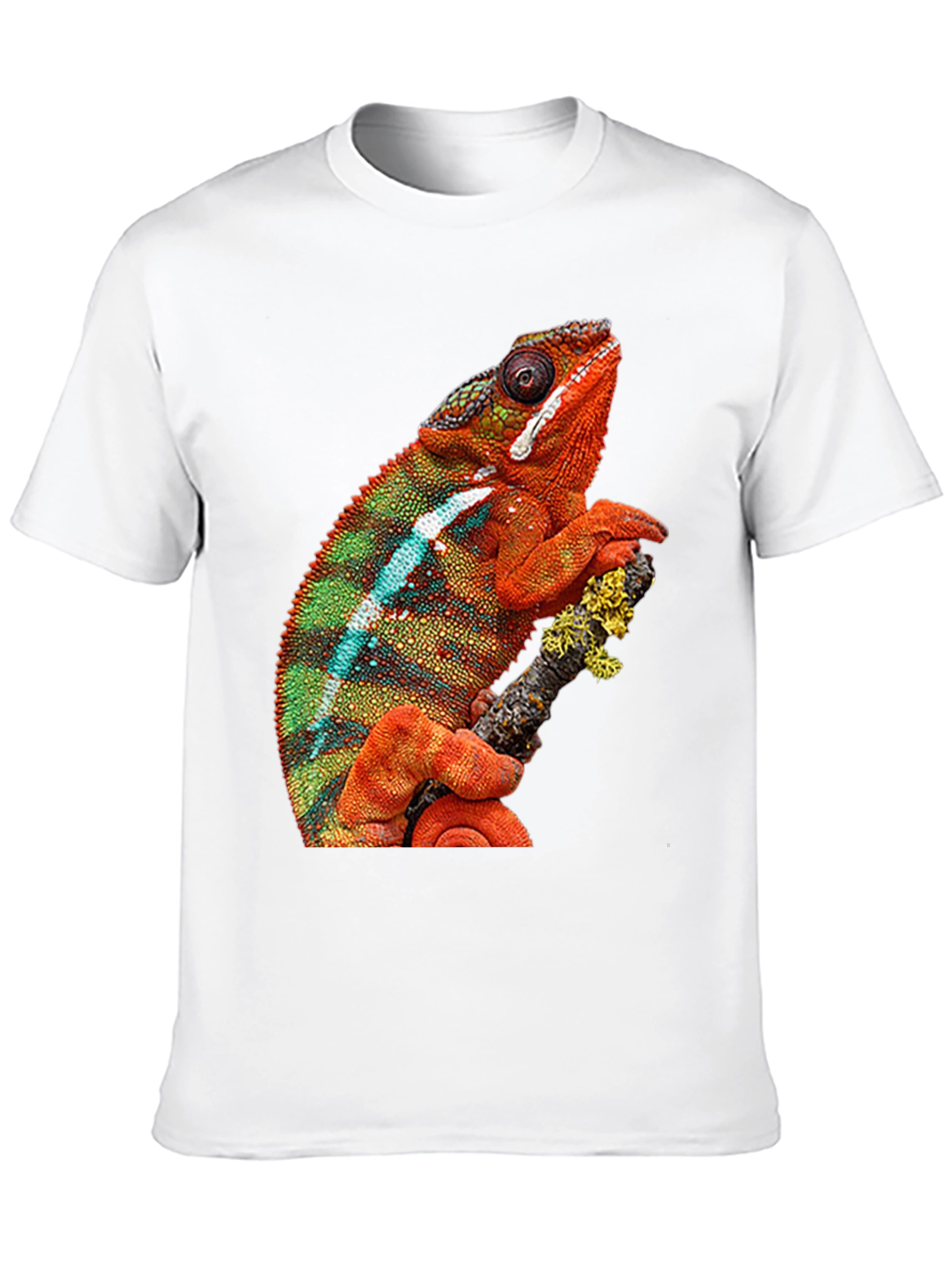 Chameleon Graphic Print Crew Neck T-Shirt
