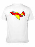 Cartoon Airplane Graphic Tee - Black