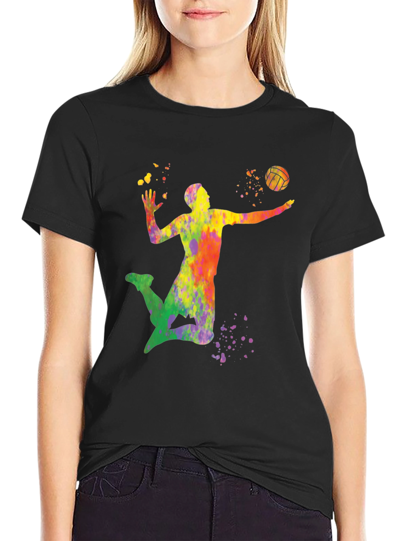 Volleyball Paint Splatter T-Shirt