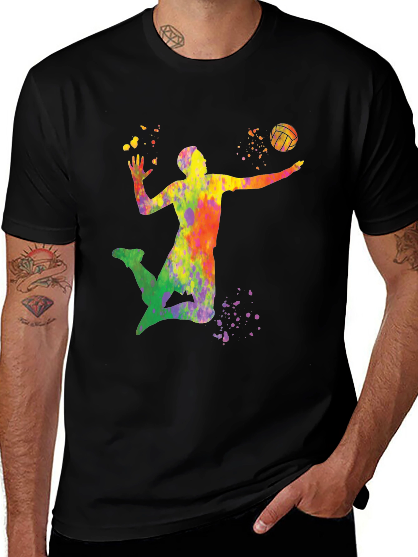 Volleyball Paint Splatter T-Shirt