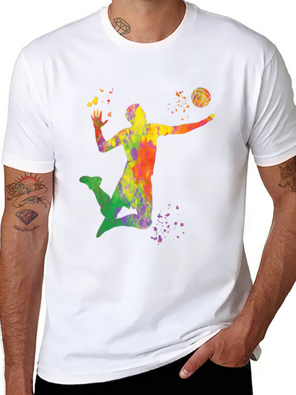 Volleyball Paint Splatter T-Shirt