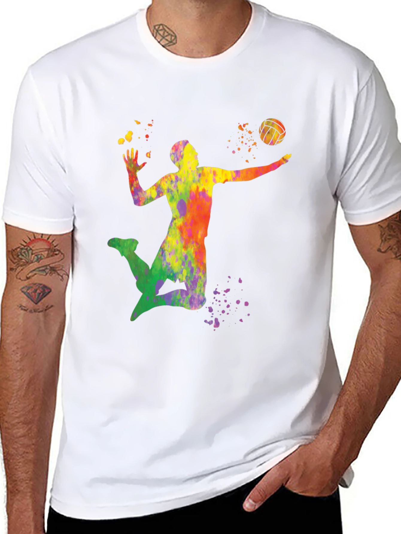 Volleyball Paint Splatter T-Shirt