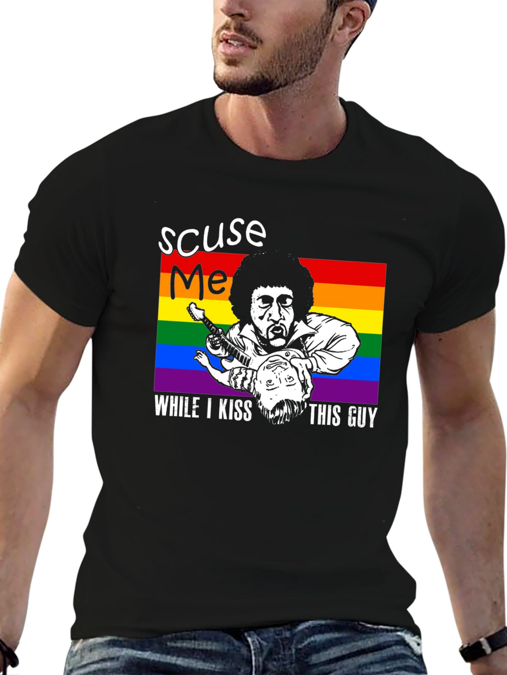 Excuse Me Kiss This Guy LGBT T-Shirt