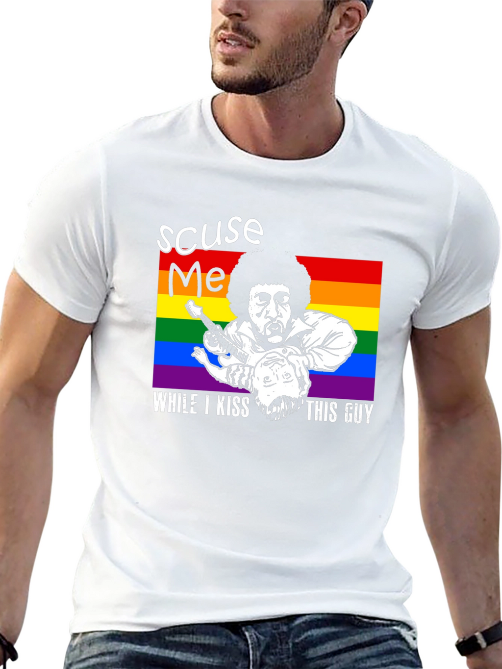 Excuse Me Kiss This Guy LGBT T-Shirt