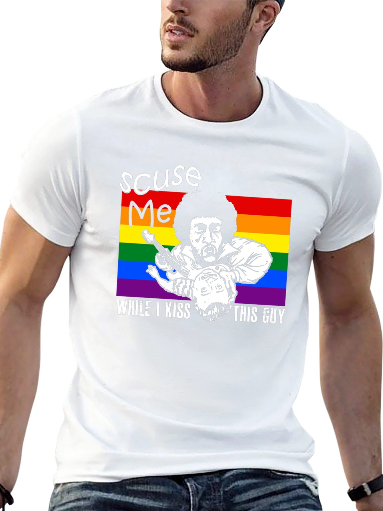 Excuse Me Kiss This Guy LGBT T-Shirt