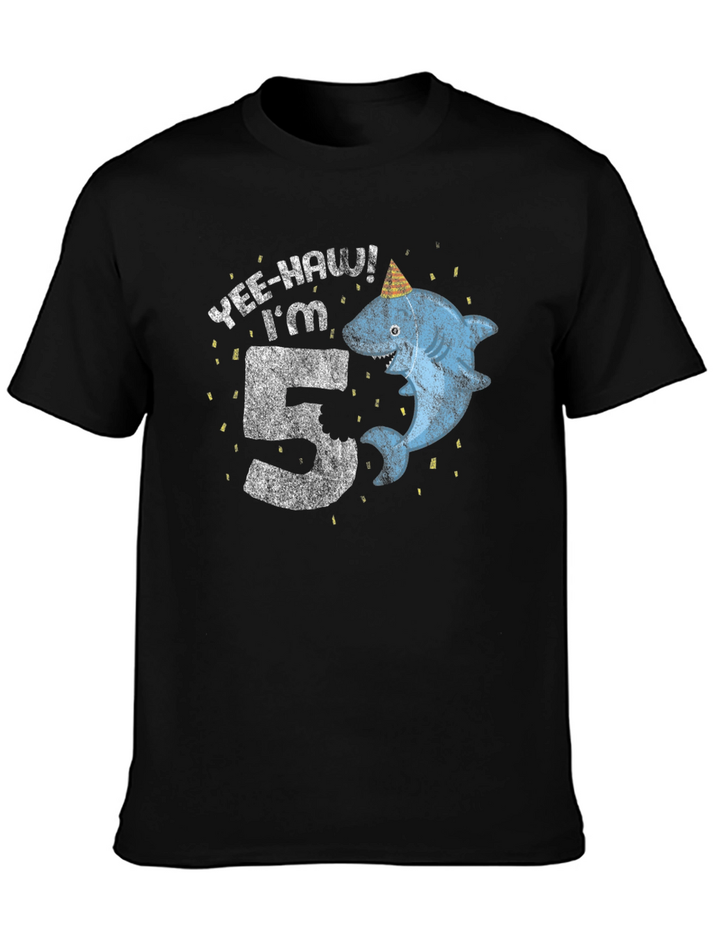 Yee-Haw Im 5 Shark Birthday Tee