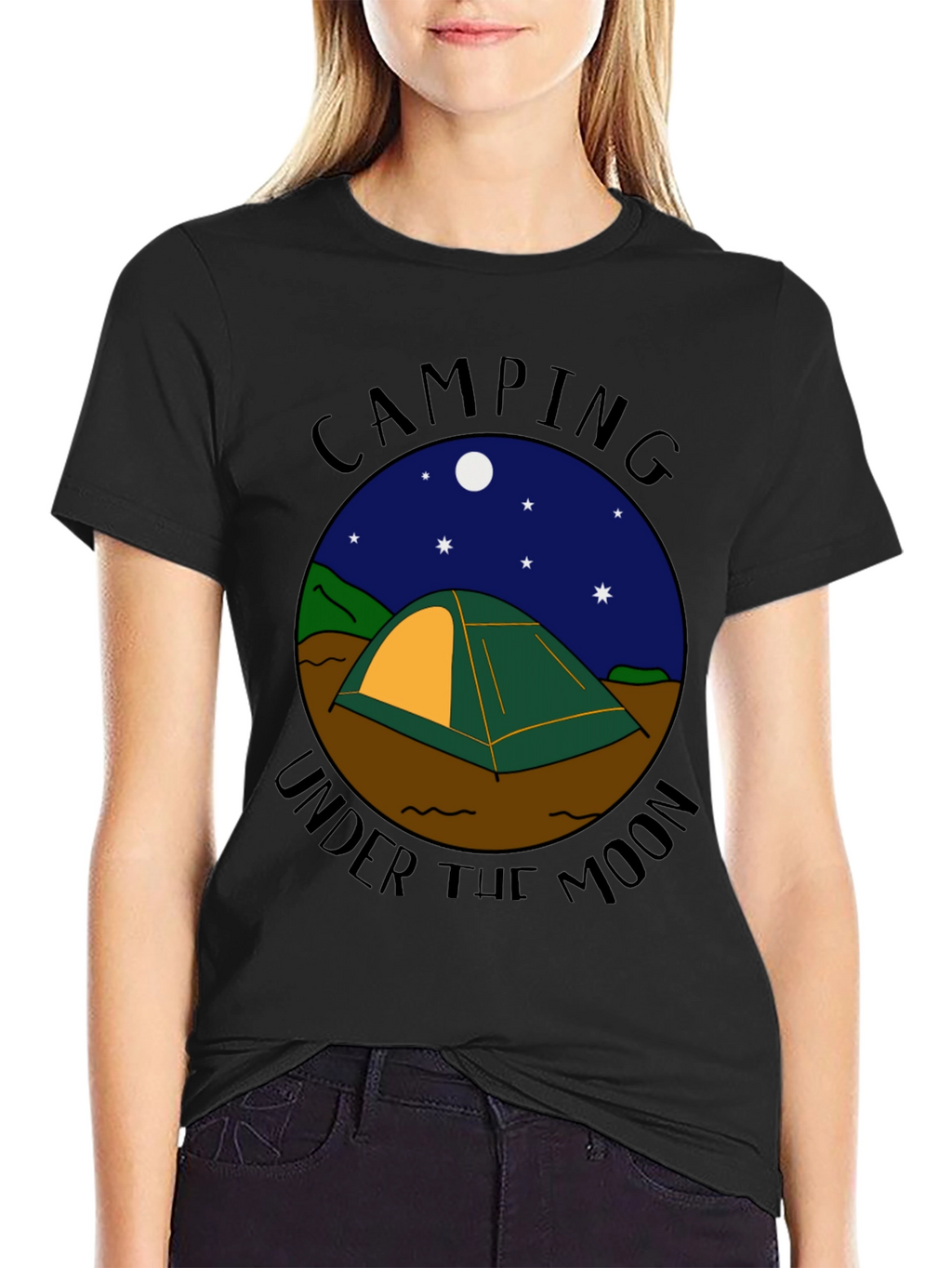 Camping Under the Moon Graphic Tee