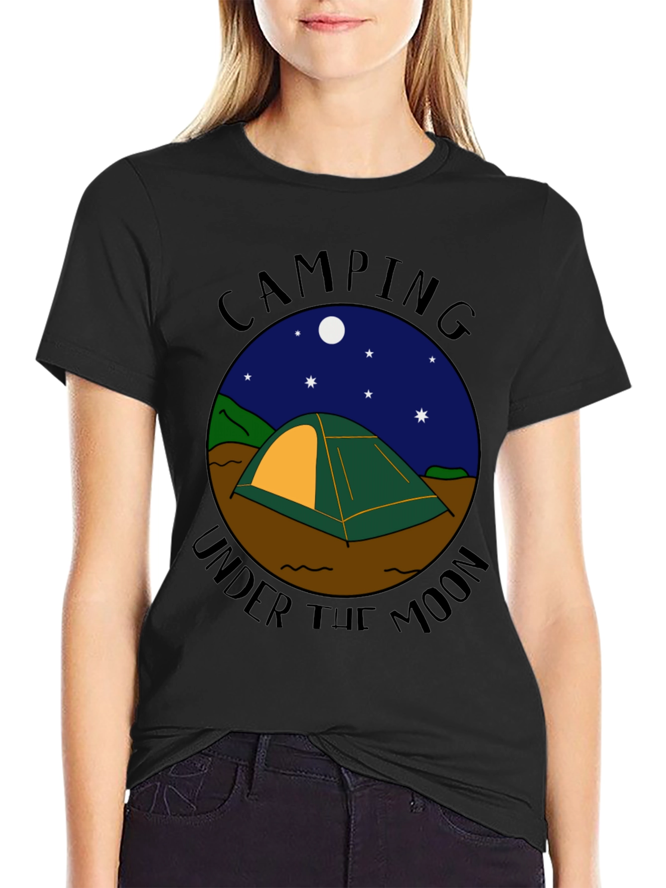 Camping Under the Moon Graphic Tee