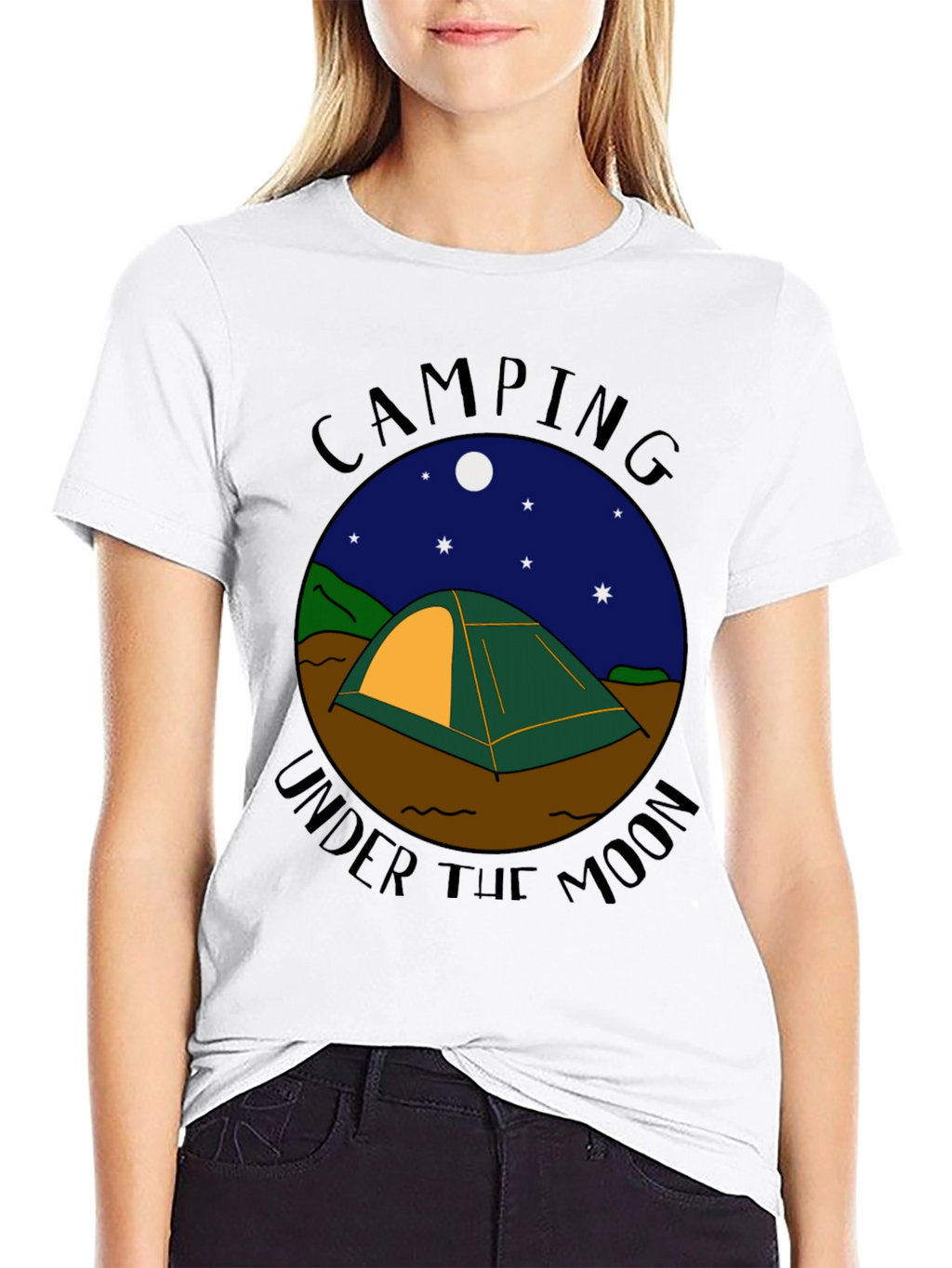 Camping Under the Moon Graphic Tee