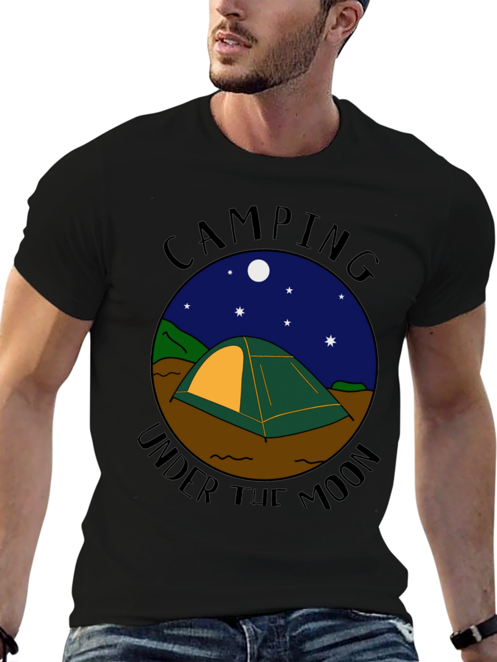 Camping Under the Moon Graphic Tee