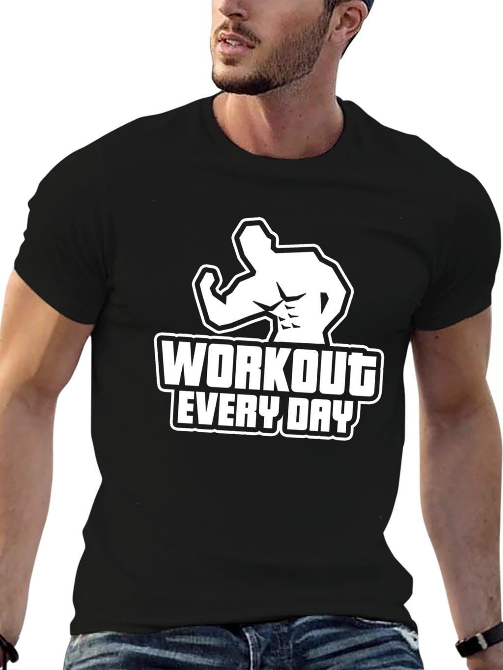 Workout Every Day Black T-Shirt