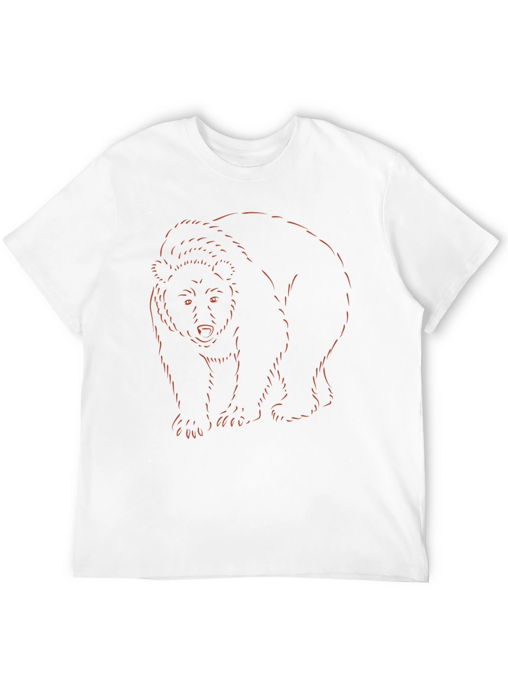 Bear Outline Graphic Tee - Soft Cotton Blend