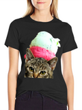 Cat Ice Cream T-Shirt - Unique Graphic Tee