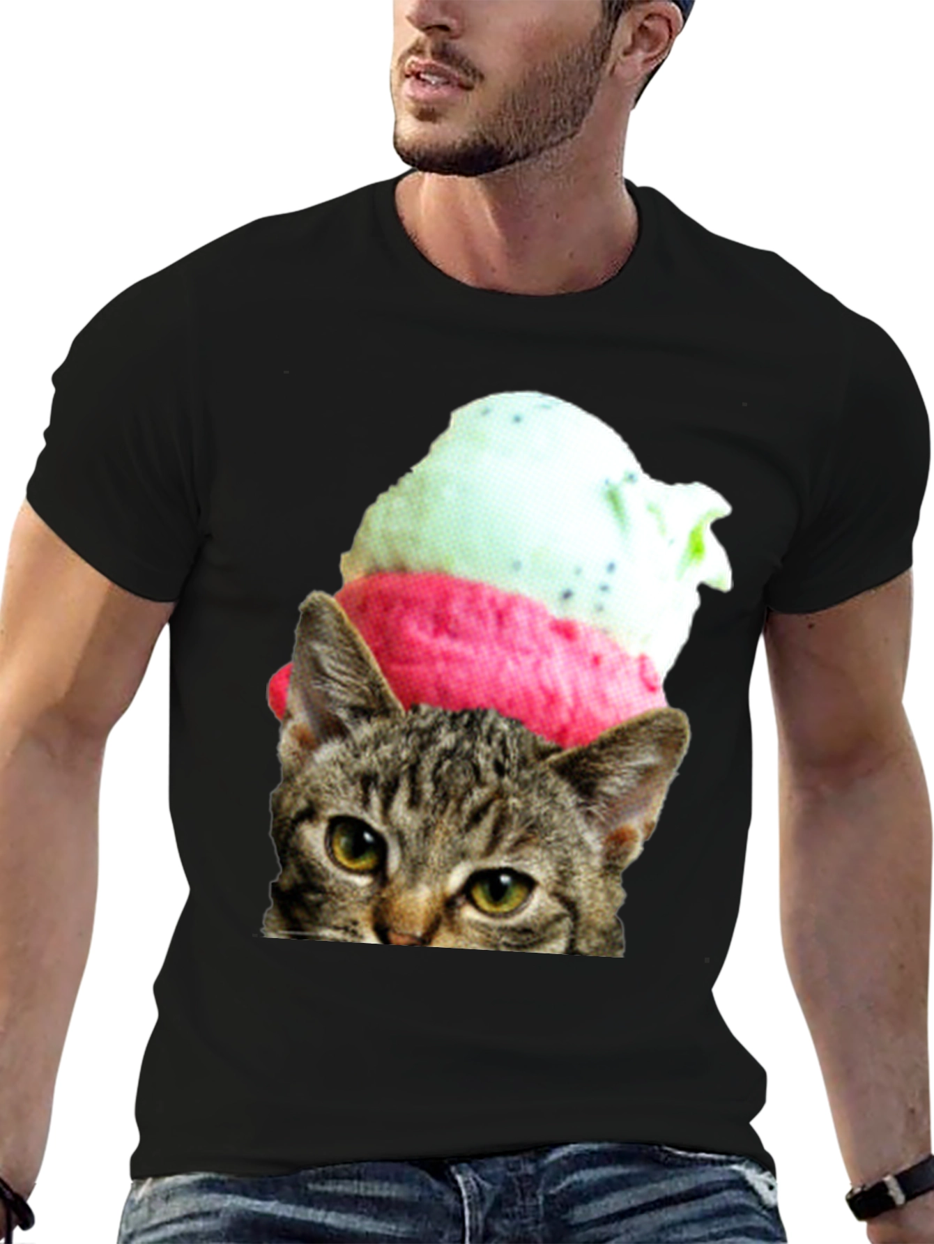 Cat Ice Cream T-Shirt - Unique Graphic Tee