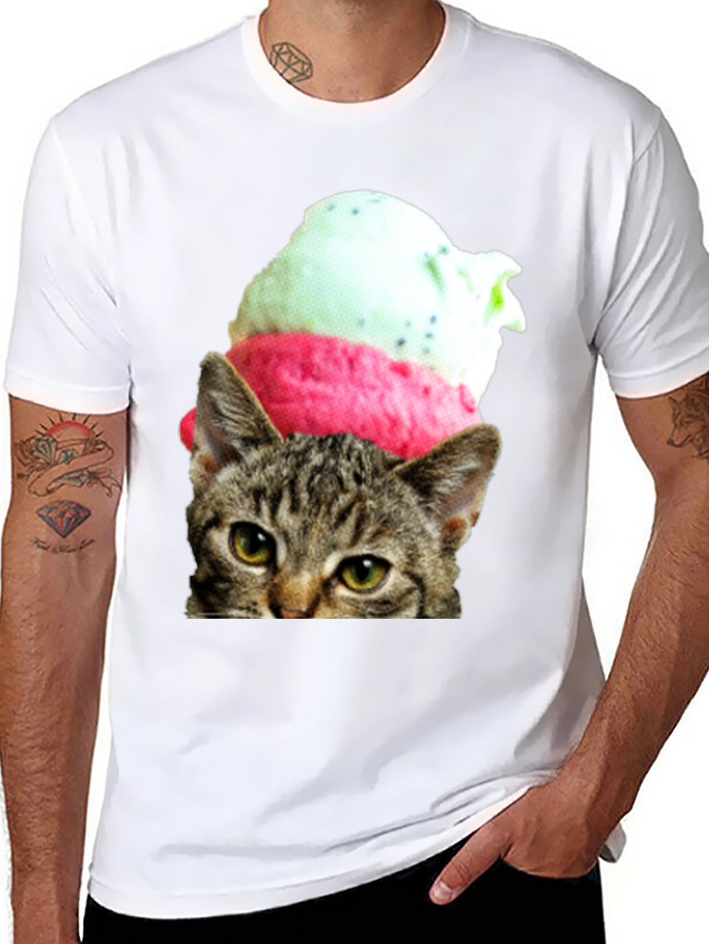 Cat Ice Cream T-Shirt - Unique Graphic Tee
