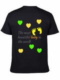 Cute Baby Footprint Heart T-Shirt
