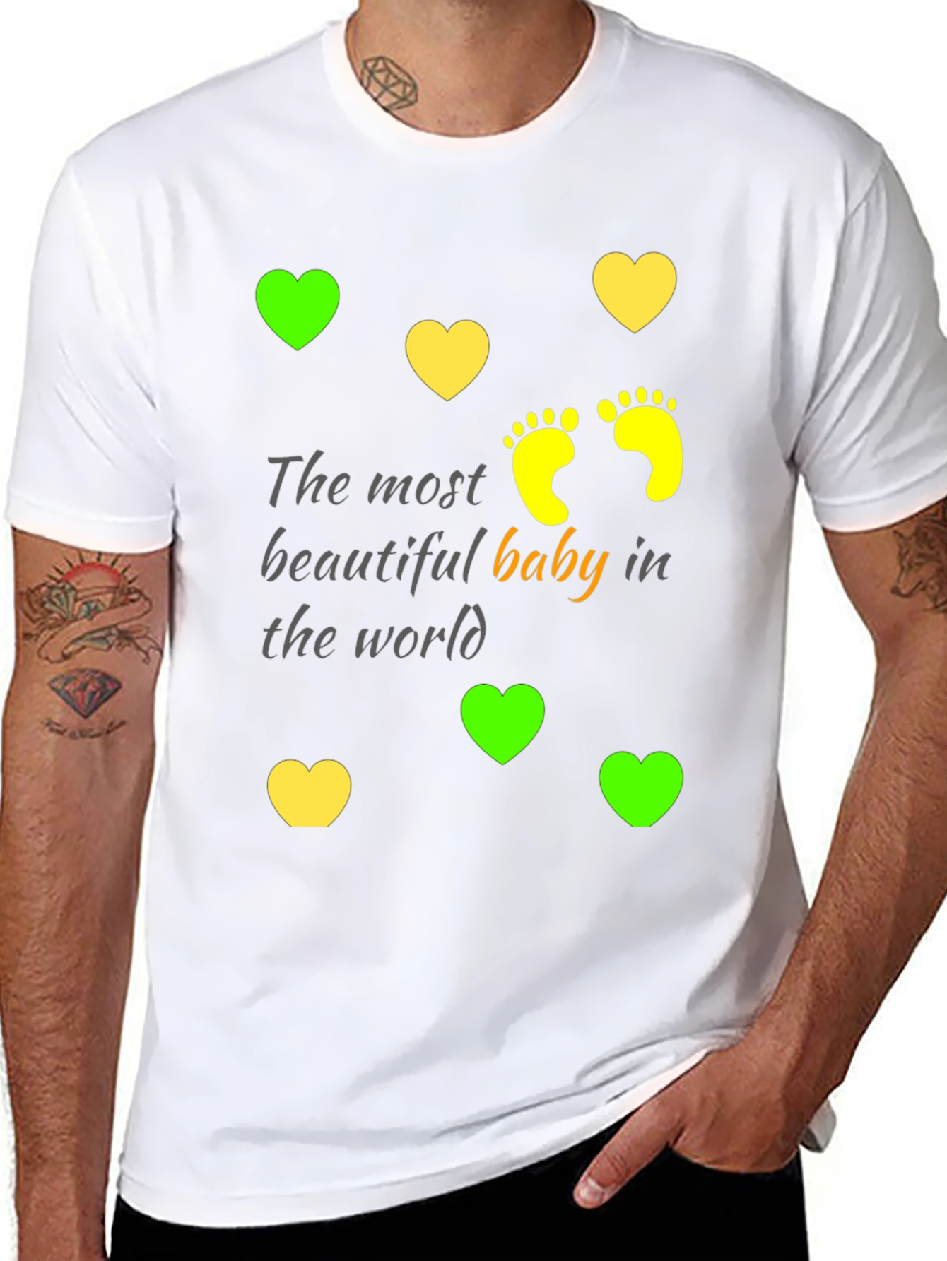 Cute Baby Footprint Heart T-Shirt
