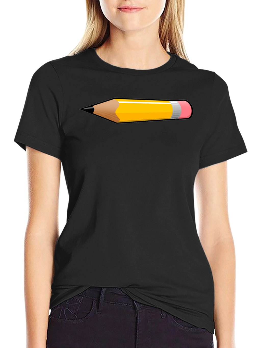Pencil Graphic Tee - Artsy Black T-Shirt