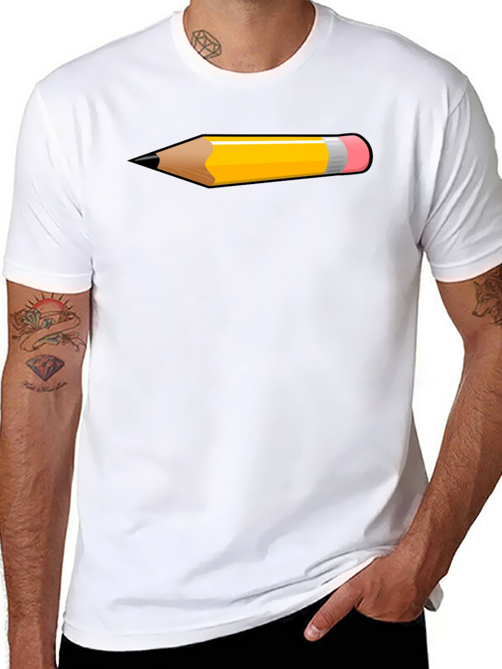 Pencil Graphic Tee - Artsy Black T-Shirt