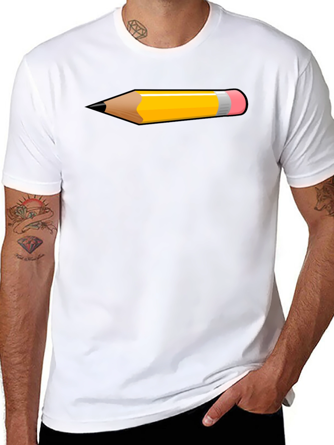 Pencil Graphic Tee - Artsy Black T-Shirt