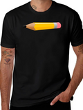 Pencil Graphic Tee - Artsy Black T-Shirt