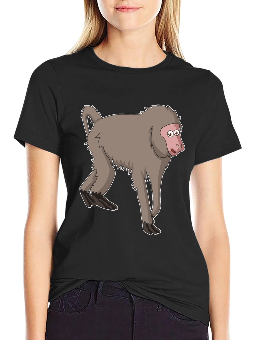 Monkey Cartoon T-Shirt - Unisex Black Tee