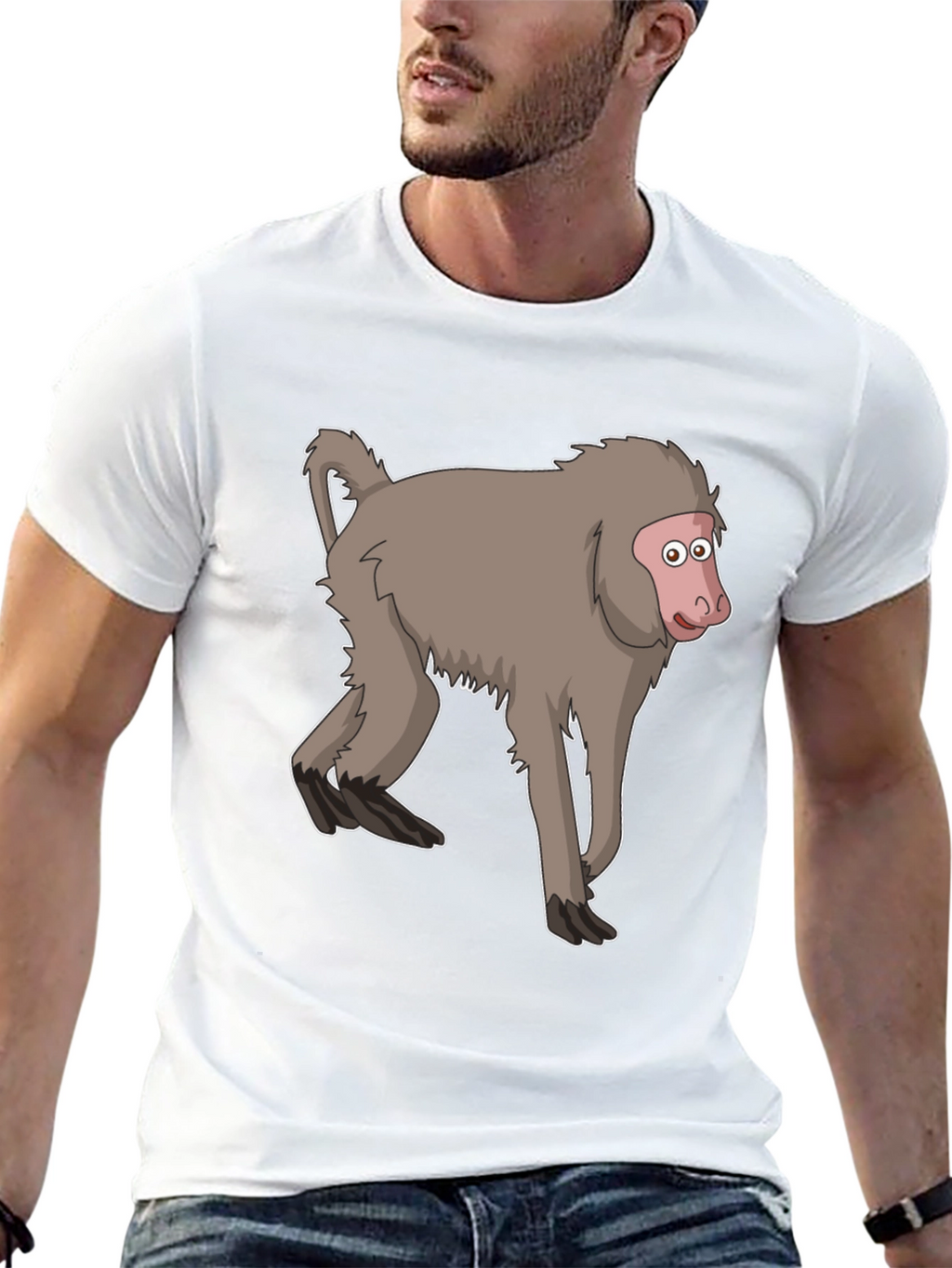 Monkey Cartoon T-Shirt - Unisex Black Tee