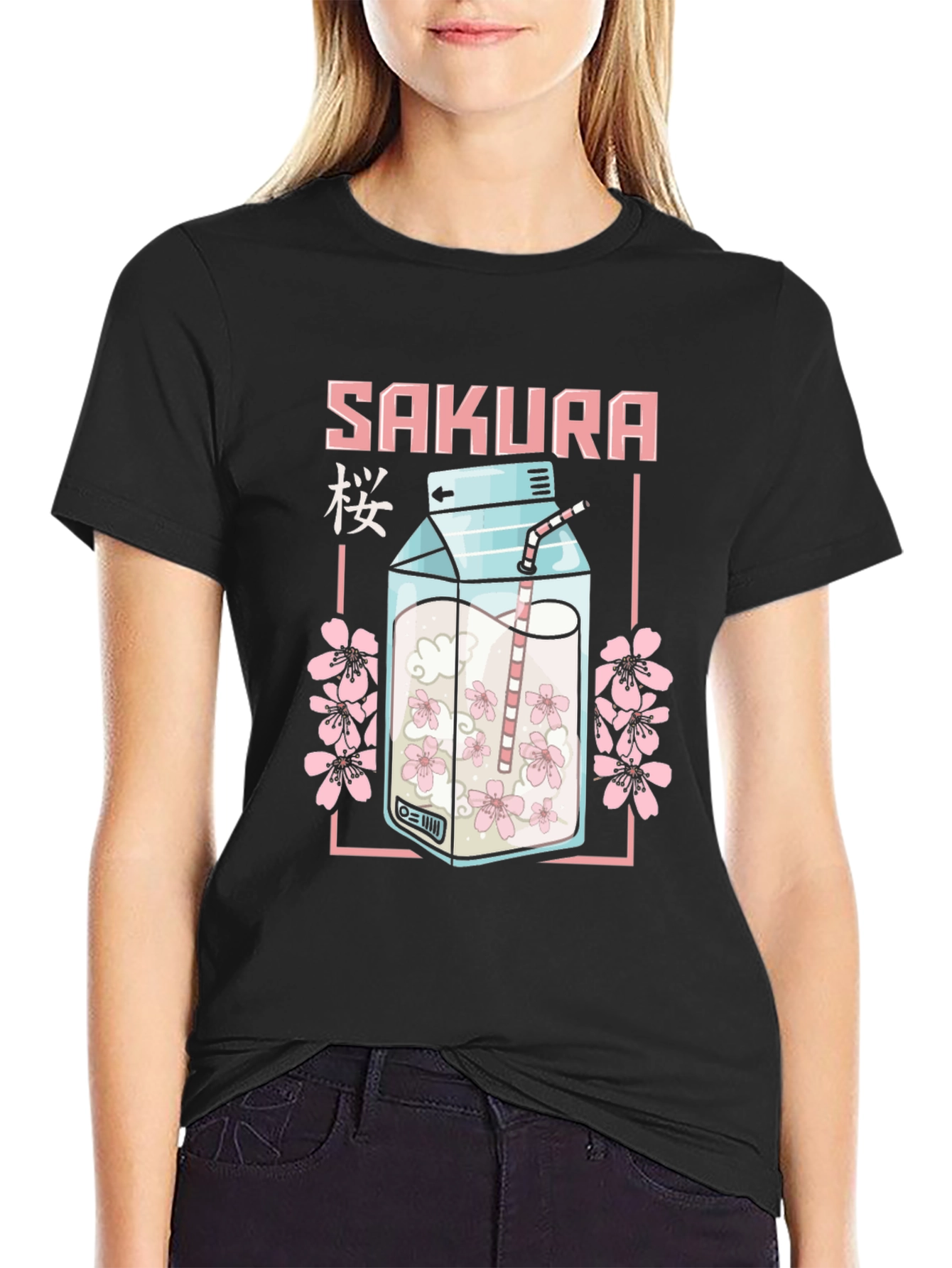 Sakura Milk Carton T-Shirt - Anime Style